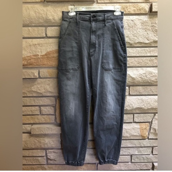 MOTHER The Wrapper Patch Springy Ankle Jeans in Dancing in the Moonlight Gray 28 - Picture 12 of 16